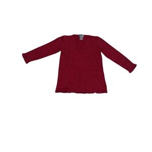 Poles Red Sweater Sz L Made in France | Comfy Boho Knit